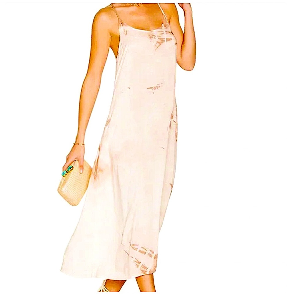 LACAUSA Tie Dye Slip Midi Dress